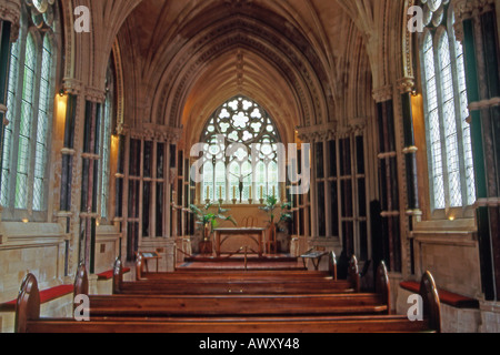 Innenraum der Kirche in Kylemore Abbey, in der Nähe von Letterfrack, Connemara, Irland Stockfoto