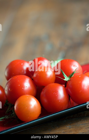 Tomaten auf einem Teller Stockfoto