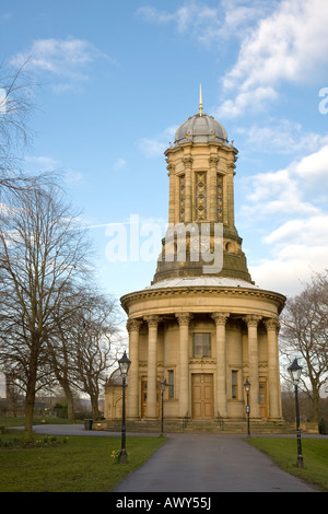 Die Runde kongregationalistische Kirche Saltaire ist jetzt der Evangelisch reformierten Kirche. Saltaire industriellen Welterbe-Aufstellungsort Stockfoto