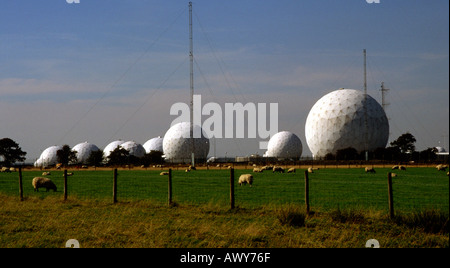 Die base in der Nähe von Harrogate in North Yorkshire England Menwith Hill-Spion Stockfoto