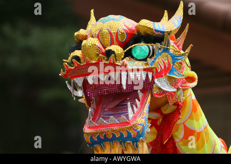 Tanzende Drachen im chinesischen Neujahrsparade Stockfoto