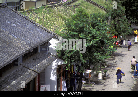 Die alte Stadt Dali behält viele der traditionellen Gebäude und Bräuche Provinz Yunnan China Stockfoto