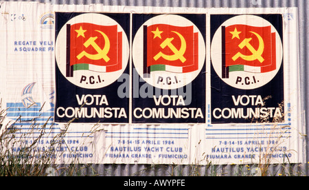 Kommunistischen Poster an der Wand in Rom, Italien. Stockfoto