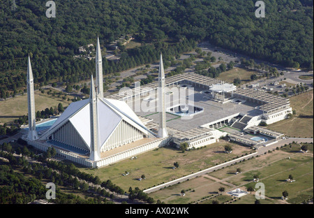 Luftaufnahme der Shah Faisal Mosque in Islamabad, Pakistan Stockfoto