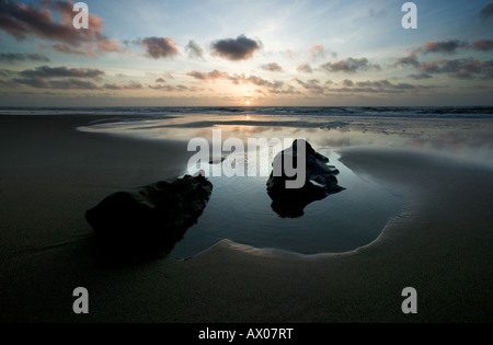 Pomponio State Beach bei Sonnenuntergang Stockfoto