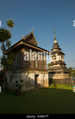 HAW Trai oder Ho Trai von Wat Hua Khuang in Nan Thailand dieser Tripitaka Bibliothek ist, wo buddhistische Schriften aufbewahrt werden Stockfoto