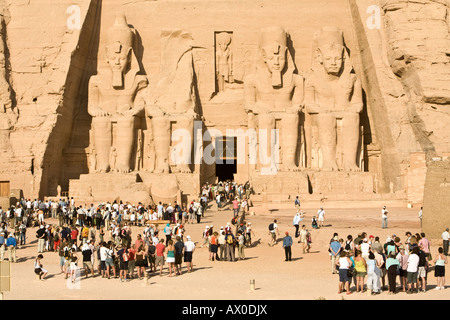 Sonne-Tempel von Ramses II in Abu Simbel, Assuan, Ägypten Stockfoto