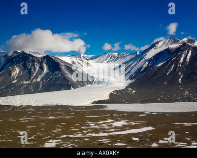 Kanada-Gletscher gesehen aus einem Hubschrauber, Taylor Valley, McMurdo Dry Valleys, Antarktis Stockfoto