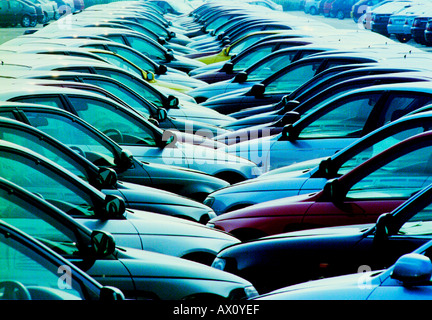 Honda Autos made in Japan und Amerika warten für den Vertrieb in Avonmouth Docks in der Nähe von Bristol Stockfoto