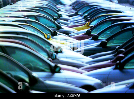 Honda Autos made in Japan und Amerika warten für den Vertrieb in Avonmouth Docks in der Nähe von Bristol Stockfoto