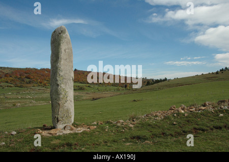 Menhir, Cham Des Bondons, Lozère, Frankreich Stockfoto