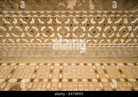 Decke in amber Fort Palace jaipur Stockfoto