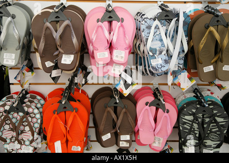 Flip Flops im Souvenir-Shop in Cancun, Mexiko Stockfoto