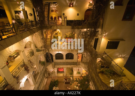 Innenhof des Haveli in Pushkar in Rajasthan Indien Nacht Stockfoto