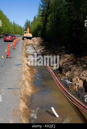 Baustellen im Sommer, Finnland Stockfoto