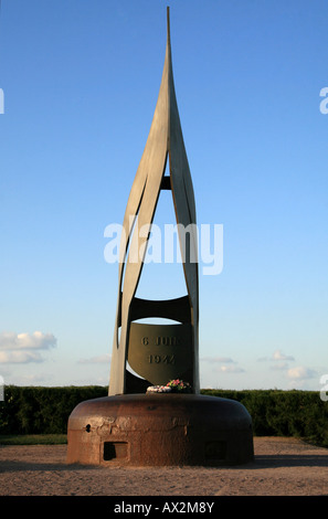 Das Keiffer Flamme Denkmal am Sword Beach, Ouistreham, Normandie, Frankreich. Stockfoto