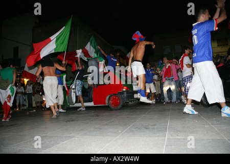 nach dem Sieg der italienischen Fußball-Nationalmannschaft gegen die Französisch im Jahr 2006 Stockfoto