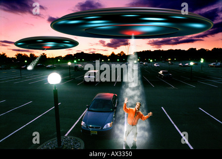 Entführung durch Außerirdische Stockfoto