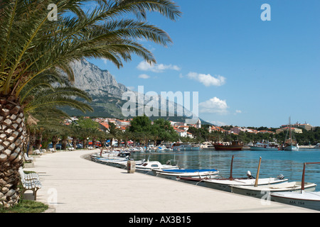 Hafen in Baska Voda, Makarska Riviera, Dalmatien, Kroatien Stockfoto