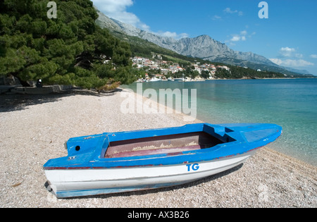 Strand in Brela, Makarska Riviera, Dalmatien, Kroatien Stockfoto