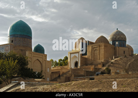Senken Sie Shah-i Zinda Komplex, Samarkand, Usbekistan Stockfoto