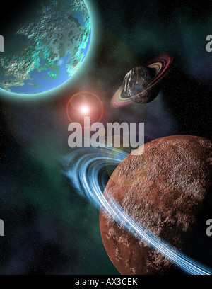 Sterne und Planeten Stockfoto