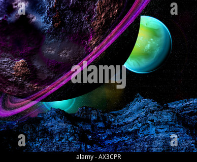Sterne und Planeten Stockfoto