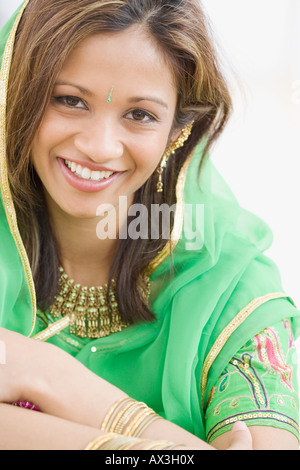 Indische Frau tragen traditionelle Kleidung Stockfoto