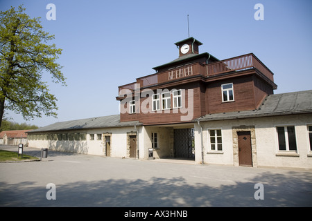 Das Torgebäude, Gedenkstätte Buchenwald Konzentration Lager Museum, Weimar Stockfoto