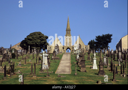 Colne Friedhof in East Lancashire Stockfoto