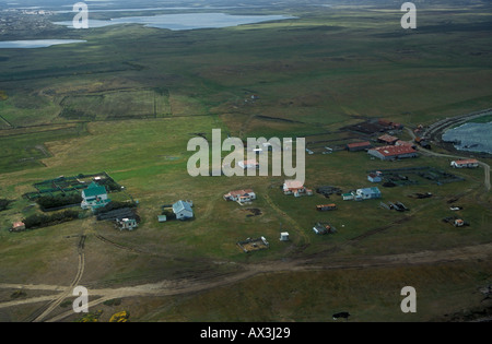Falklands Pebble Island aus der Luft Stockfoto