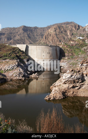 (Reservoir) Presa de Soria auf Gran Canaria auf den Kanarischen Inseln. Stockfoto