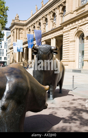 Bulle und Bär, Börse, Frankfurt Am Main, Deutschland Stockfoto