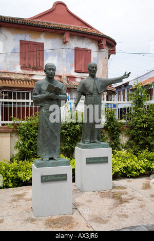 Statue des Heiligen Franz Xaver und Adschiki Angero, Malacca, Malaysia Stockfoto