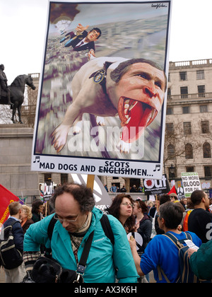 Stoppt den Krieg Koalition März 15. März 2008 in Trafalgar Square in London England Stockfoto