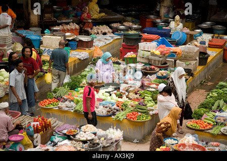Frischwaren, Zentralmarkt, Kota Bahru, Bahru, Baru, Malaysia Stockfoto