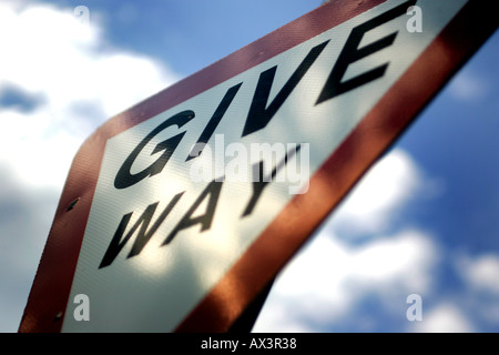 Wege-Schild auf den Great Orme geben Stockfoto