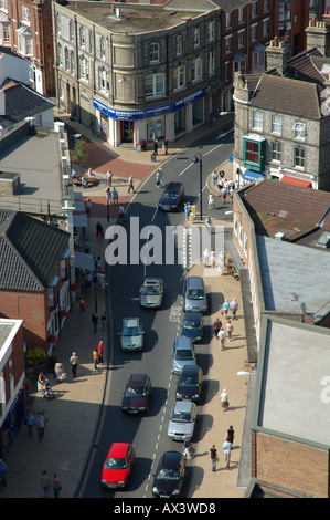 Luftaufnahme der High Street, Cromer, Norfolk Stockfoto