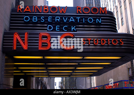 NBC Studios Eingang des GE Gebäudes, New York City Stockfoto