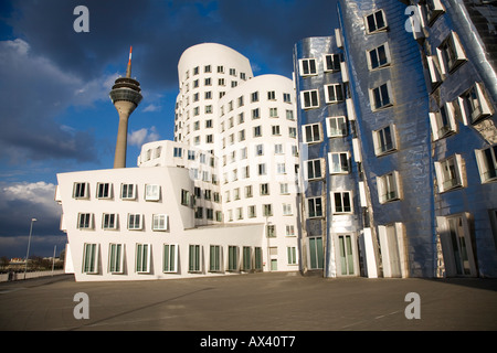 Neuer Zollhof von Frank Gehry, Düsseldorf, Deutschland Stockfoto