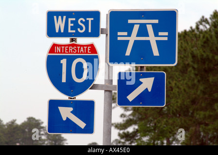 New Orleans Louisiana USA USA Road signs West Interstate 10 Stockfoto