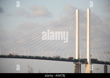 Ein Abschnitt der Dartford Crossing Hängebrücke in Kent Stockfoto