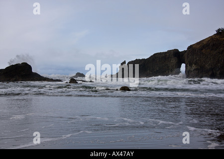 Loch in der Wand, zweiten Strand, La Push, Washington, USA Stockfoto