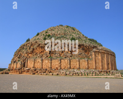 "Qabr äh Rumia", mauretanische Königsgrab (auch als Grab des christlichen Dame), Tipasa, Algerien, Nordafrika Stockfoto