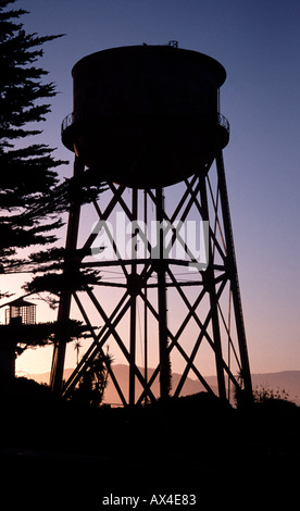 Alctraz Wasserturm silhouette Stockfoto