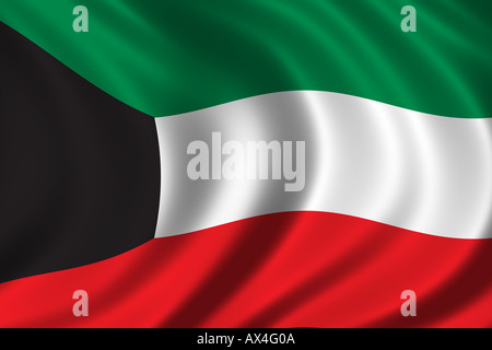 Flagge von Kuwait Stockfoto