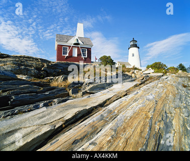 USA MAINE PEMAQUID POINT LIGHTHOUSE Stockfoto