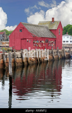 Motiv 1 ist ein neu-England-Symbol in der Fischerei Rockport Massachusetts Stockfoto