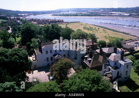 Fluss Medway Rochester Kent M2 Autobahn Landschaft Blick Landschaft Stadtbild England UK Englisch Stockfoto