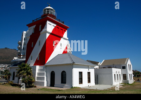 grüne Punkt Leuchtturm mouille Point beach Road Kapstadt western Cape Provinz Südafrika Stockfoto